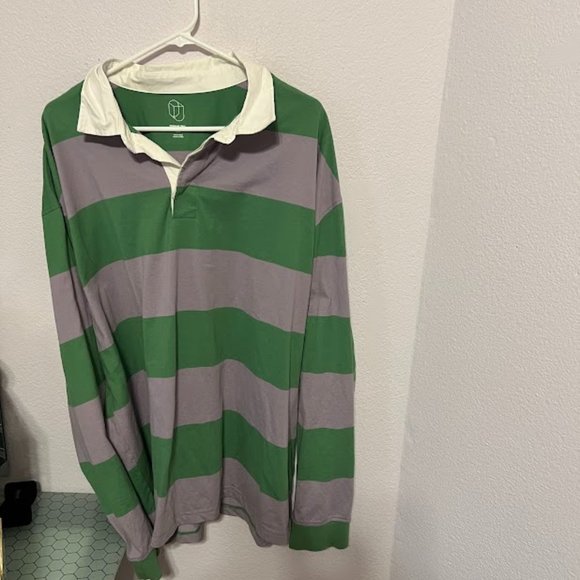 Lavender & green XXL striped Rugby Original use - Picture 1 of 4